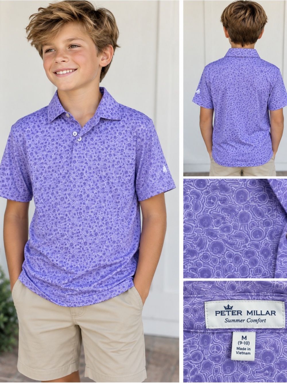 Peter millar RARE Jimi Hendrix purple haze summer comfort preppy golf polo MED